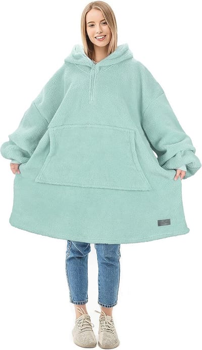 Comfortabele Oversized Sherpa Hoodie Deken - Uniseks, Warme Capuchontrui als Cadeau
