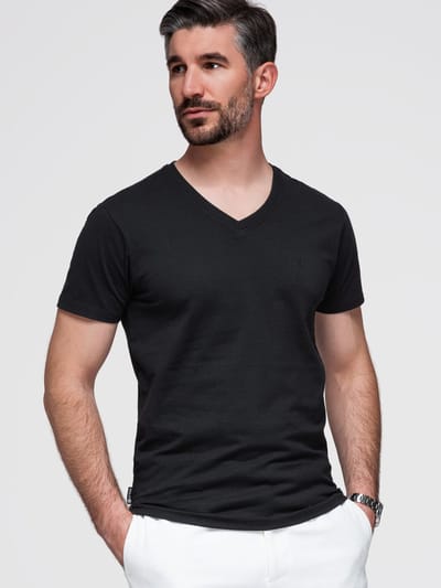 OMBRE T-shirt - Katoen - Korte Mouw - Effen Zwart S