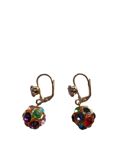 Gemstones-silver Oorhangers 925 zilver 18K-goudverguld met kristal 6 kleuren