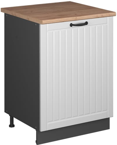 Vicco Keukenonderkast Fame-Line, Wit Landhuis/Antraciet, 60 cm 1 deur met werkblad