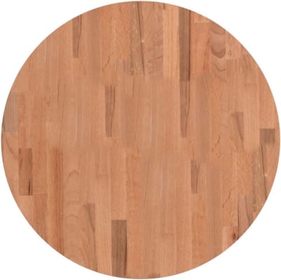 Tafelblad rond - Vervangend blad - Tafel opfrissen - Massief beukenhout - Ø60x25 cm - Lichtbruin