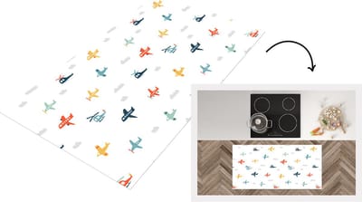 Keukenloper - Loper keuken - Patronen - Helicopter - Vliegtuig - 120x60 cm - Keukenloper vinyl