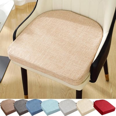 Mika antislip eetkamerstoelkussen, 45x45 cm groot, met decoratieve strik, zacht en dik, geschikt voor keukens en eetkamers, comfortabel zitkussen, antislip onderkant, creëert een stijlvol interieur.