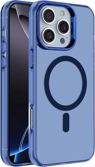 Magnetische hoes Geschikt voor: iPhone 16 Pro - Compatibel met Magsafe - Slank, dun, schokbestendig hoesje - Blauw