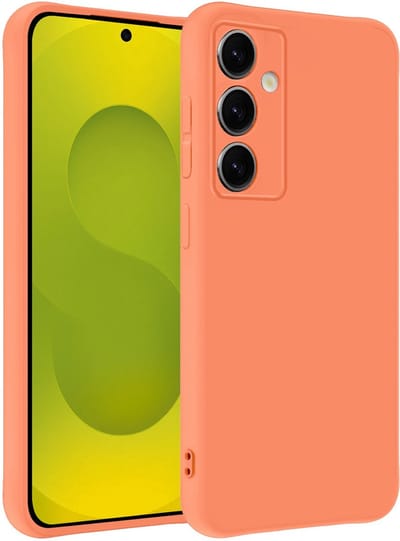 Hoesje - Geschikt voor Samsung Galaxy S25 - Sterk & Shockproof - Hoes Cover - Siliconen Case - Telefoonhoesjes - Perzik