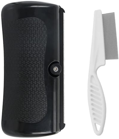Dailygoods- Vlooienkam - Draagbare Huisdierkam - Hond/Kat Kam - Plastic - 14x3 cm - Multifunctioneel - Hygiënisch