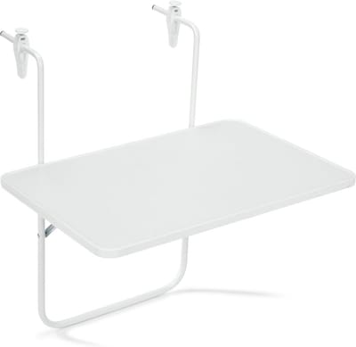 Opklapbare Balkontafel Wit 60x40 cm - Ruimtebesparend Tafelblad