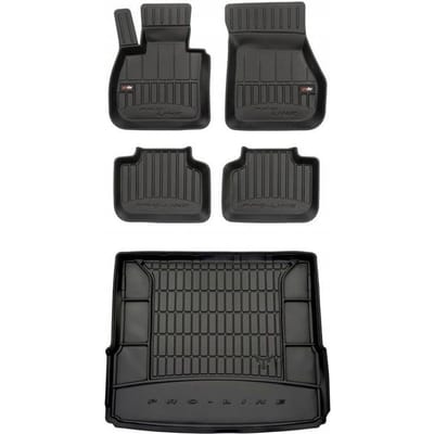 Frogum ProLine Complete Set: Luxe Rubberen Automatten + Kofferbakmat - Geschikt voor BMW X1 U11 vanaf 2022 - Perfecte Pasvorm - Geurloos TPE - Zwart