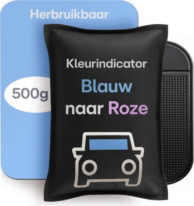 Auto Ontvochtiger - Vochtkussen - Beslagen Ruiten - Herbruikbaar Met Indicator - 500 Gram - Zwart