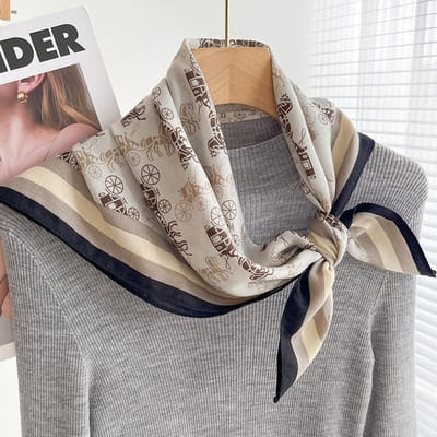 Sjaal vierkante sjaal van 70x70 cm voor dames - Landelijke stijl - Nekbeschermende sjaal - Dunne driehoekige hoofdsjaal/sjaal-Stijl 46