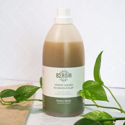 Ecologische Vloeibare wasmiddel met Aleppozeep en jasmijn geur – schoon textiel - verzacht kleding - 2L