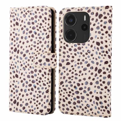 imoshion Hoesje - Geschikt voor Xiaomi Redmi Note 14 (4G) - Design Bookcase smartphone - Black And White Dots