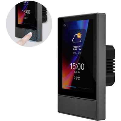 WiFi Slimme Schakelaar met Touchscreen Dubbelkanaals Schakelaars Thermostaat Display Wandschakelaar voor Scènes US