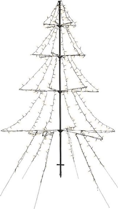 Kunst Kerstbomen - Led Light-up Cl Tw Tree Out Black/warm White 200cm-1200l