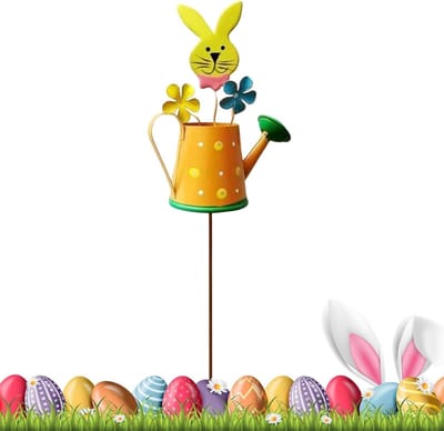 Decoratieve Tuinstokken - Tuindecoratie Metaal - Tuin Verfraaien - Gieter Vorm - 34 cm hoog - Meerkleurig