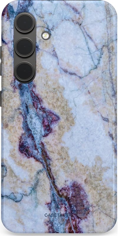 Casetastic hoesje geschikt voor Samsung Galaxy S24 - Dubbellaagse bescherming - Diepzee Marmer - Fashion Case - Blauw Zand