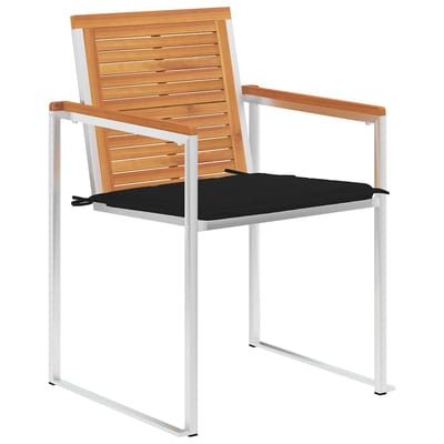 vidaXL - Tuinstoelen - 2 - st - met - kussens - massief - acaciahout - en - staal