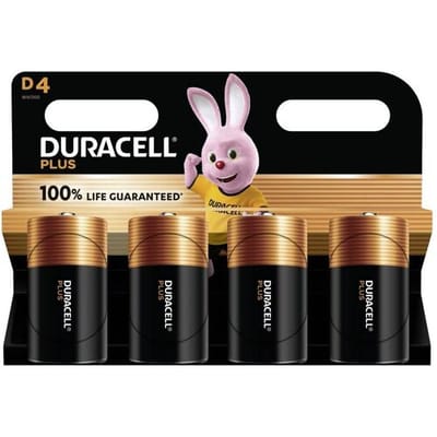 Duracell Plus D - alkaline batterijen - 1,5V, LR20 - 4 stuks