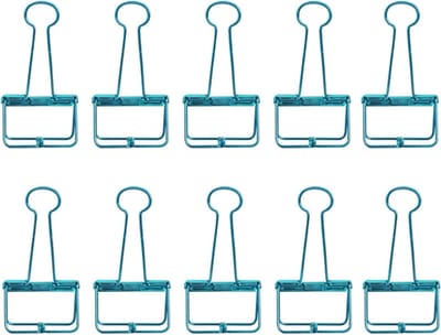 19mm/0.75in Metalen Vouwclips - 10 Stuks, Ideaal voor Planner, Notitieboek en Kantoorbenodigdheden, Papieren Binderclips en Kantoorclips