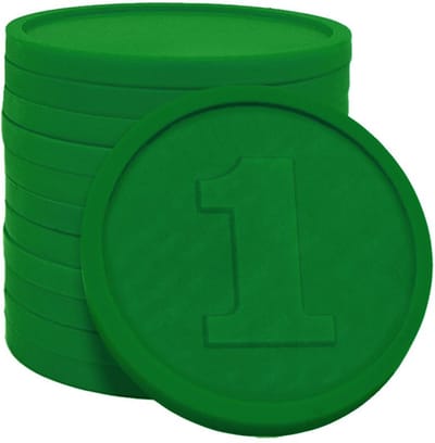 CombiCraft consumptiemunten getal 1 in groen - verpakking 1000 stuks
