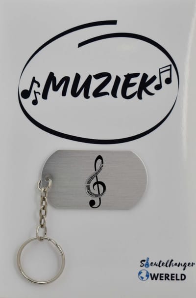 muzieknoot Sleutelhanger inclusief kaart - muzieknoot cadeau – muzieknoot - Leuk kado voor je vriend om te geven - 2.9 x 5.4CM