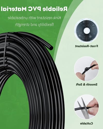 7.5M Drip Pipe voor Drip Irrigatiesystemen, Lege Distributiepijpen, Zwarte PVC Micro Drip Slang voor Tuinbewatering, Tuinirrigatie Onderdelen en Accessoires