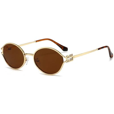 Retro Ovalen Holle Zonnebril Dames Mode UV-bestendige Bril voor Buiten Reizen Straatfotografie Trendy Accessoires