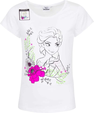Frozen T-shirt - kleurt in met zonlicht - wit - maat 104