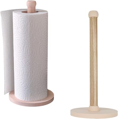 Home 3D® - Keukenrolhouder Beige - Houten Staande Rollenhouder - Gemaakt en ontworpen in Nederland