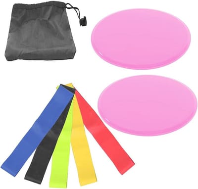 Oefen Gliders - Glijders Set - Kern Versterken - Dubbelzijdig Gebruik - 22 x 19 cm - Roze