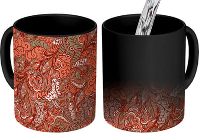 Magische Mok - Foto op Warmte Mokken - Koffiemok - Vintage - Flora - Patronen - Magic Mok - Beker - 350 ML - Theemok