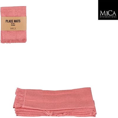 Mica Decorations Villia Placemats 48 x 33 cm - Zalm - 4 stuks