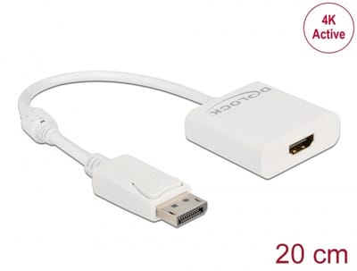 Delock Adapter DisplayPort 1.2 male to HDMI female 4K Active white