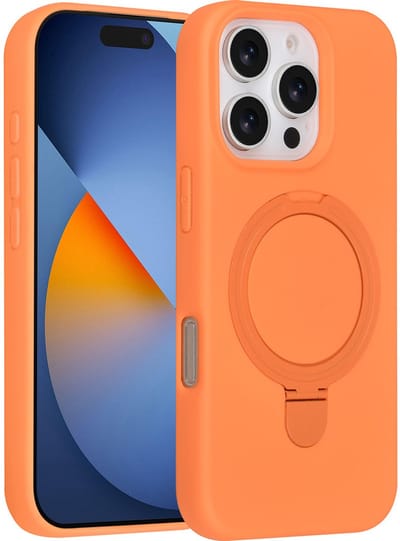 TUNIQ telefoonhoesje voor Apple iPhone 16 Pro - MagSafe met ringstand - Oranje