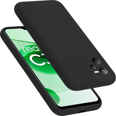 Cadorabo Hoesje geschikt voor Realme C35 / Narzo 50A PRIME in LIQUID ZWART - Beschermhoes gemaakt van flexibel TPU silicone Case Cover