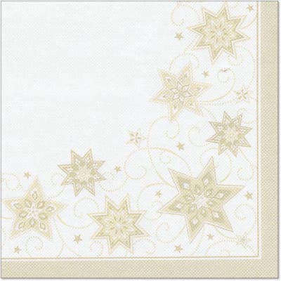20 Servetten ROYAL Collection 1/4 vouw 40 cm x 40 cm champagne Just Stars