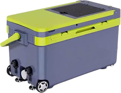 Multifunctionele Viskist - Koelbox Vervoer - Vissen Lange Dag - Met Rugleuning Wielen - 40 Liter Capaciteit - Blauw