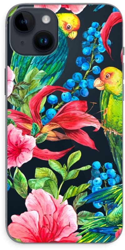 Case Company® - Hoesje geschikt voor iPhone 14 Plus hoesje - Papegaaien - Soft Cover Telefoonhoesje - Bescherming aan alle Kanten en Schermrand