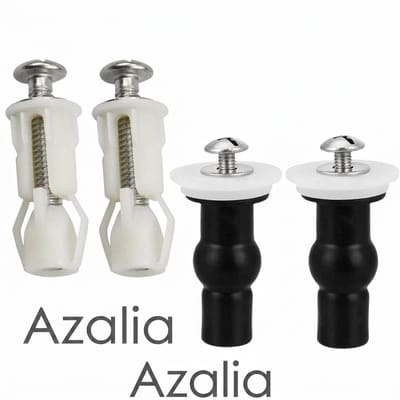 Azalia Wc-brilbevestigingen, 4 stuks, accessoires voor wc-bril, scharnieren, gaten, uitbreiding voor wc-bril, bevestigingsschroeven, toiletbril, reparatie, accessoires