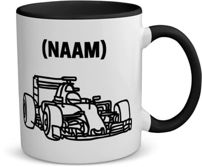 Akyol - formule 1 met eigen naam koffiemok - theemok - zwart - Auto rijden - auto liefhebbers - autosport - 350 ML inhoud