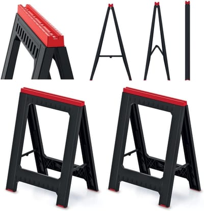 Inklapbare Werkbokken - 2 Stuks - Zwart - 350 kg - Steigerbok en Zaagbok