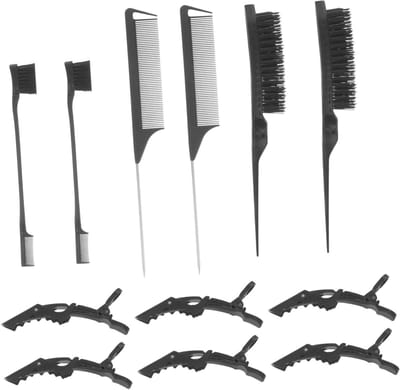 Haarstyling Kammetjes - Teasing Kam - Professionele Haarverzorging - Hoofdhuidvriendelijke Borstel - 21.5 x 3 x 1 cm - Zwart