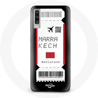 Coque pour Samsung Galaxy A70 Billet d'avion Marrakech Maroc