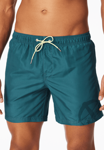 Zwemshort van geweven stof, kruisbooggroen - aquablauw 8