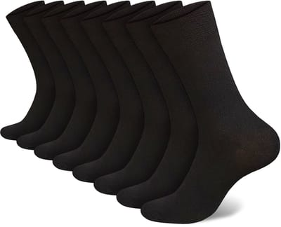 Calzera Premium Bamboo Sokken - Bamboe Sokken - Multipack 8 Paar - Duurzaam - Superzacht, Ademend & Naadloos - Ultiem Comfort - Dames & Heren - Zwart - Maat 35-38