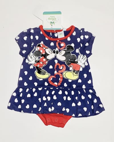 Disney Minnie Mouse - onesie - blauw/rood - maat 74 (12 maanden/74 cm)