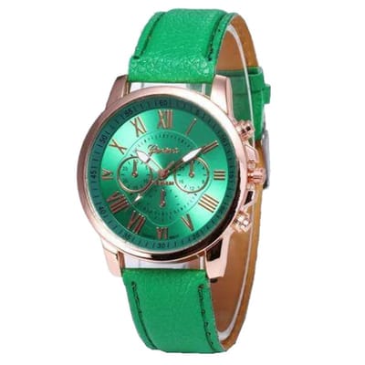 Fako® - Horloge - Geneva - Roman - Metal - Groen