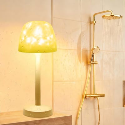 Waterdichte douchelamp met 16 kleuren oceaangolfprojector, oplaadbaar en dimbaar voor badkamer, douche en slaapkamer, met afstandsbediening en aanraakverlichting