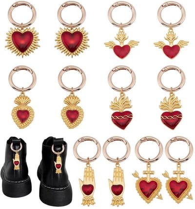 Dailygoods- Schoen Charms 12 Stuks - Hartvormige Decoratie - 6