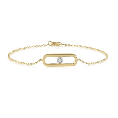 Cavill - Armband Zilver 925 Sterling - Witte Topaas 0.072 Ct - Fijn & Elegant - Ronde Steenslijp - Verguld - Dames Sieraden & Dagelijks Gebruik